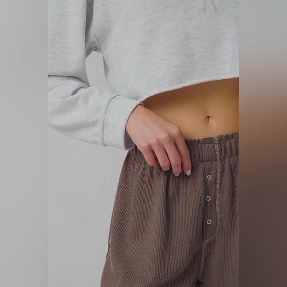 Free People Intimately Early Night Brown Thermal Shorts XS - Picture 2 of 7